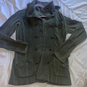 Army green pea coat jacket